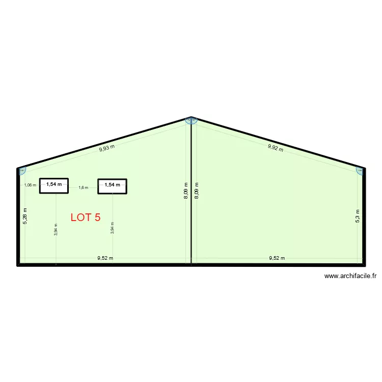 FACADE EST LOT 5 AVEC NOUVELLES FENETRES. Plan de 4 pièces et 130 m²
