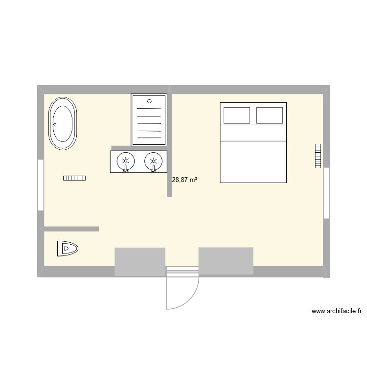 Projet SDB Chambre Anne&Thibault V1. Plan de 0 pièce et 0 m2
