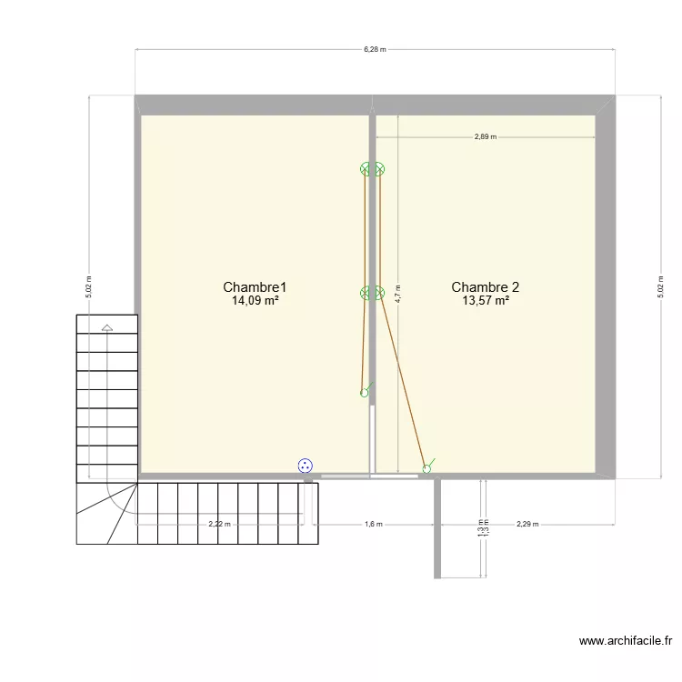 Louis Dehay. Plan de 2  et 28 m²