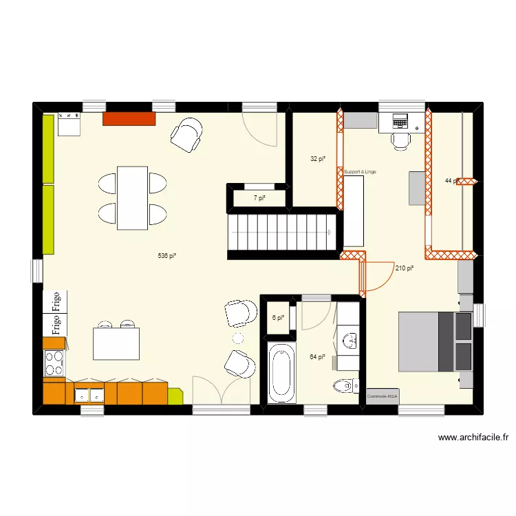 croquis Maison Toon - option 2. Plan de 