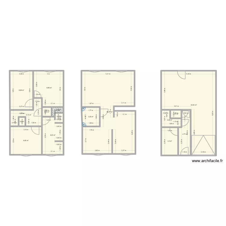 Maison Saint Germain. Plan de 15  et 131 m²