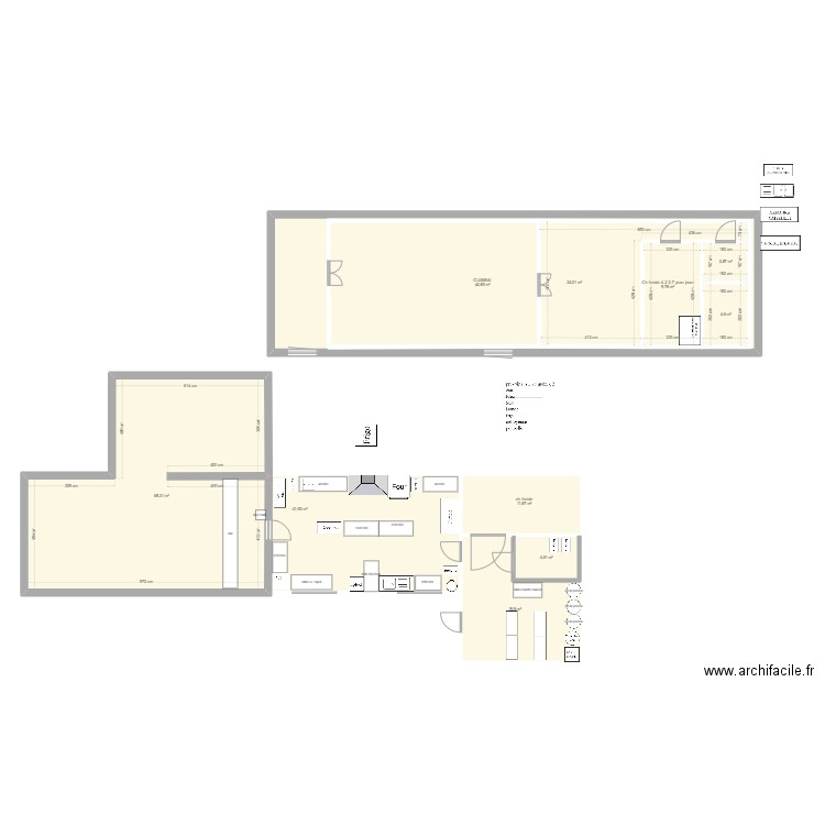 TRAVAUX CUISINE. Plan de 11 pièces et 332 m2