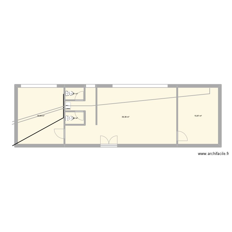 imd. Plan de 5 pièces et 77 m2