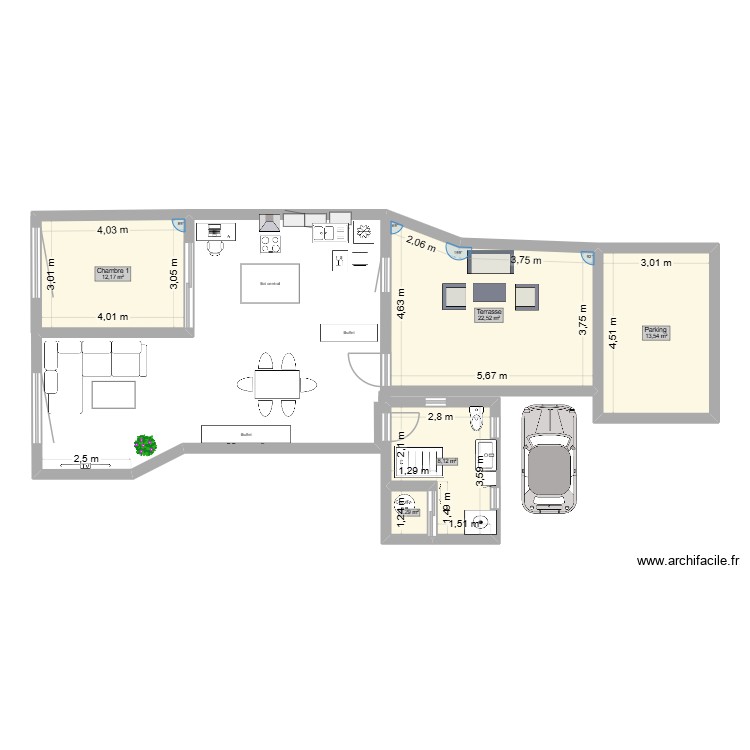 Aunette. Plan de 0 pièce et 0 m2