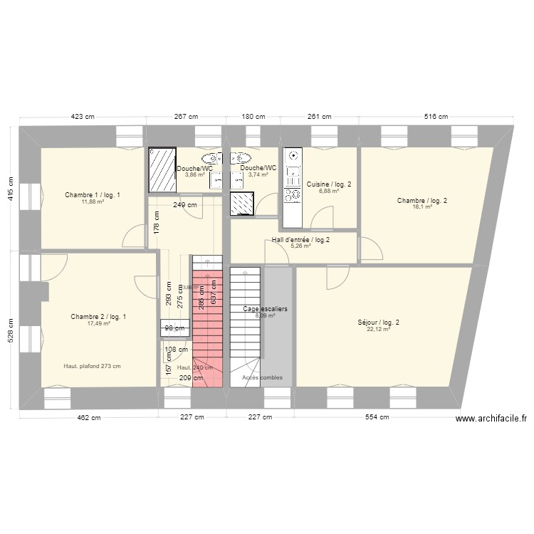 Projet Premier. Plan de 10 pièces et 109 m2