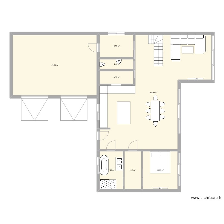 essai 2. Plan de 8 pièces et 147 m2