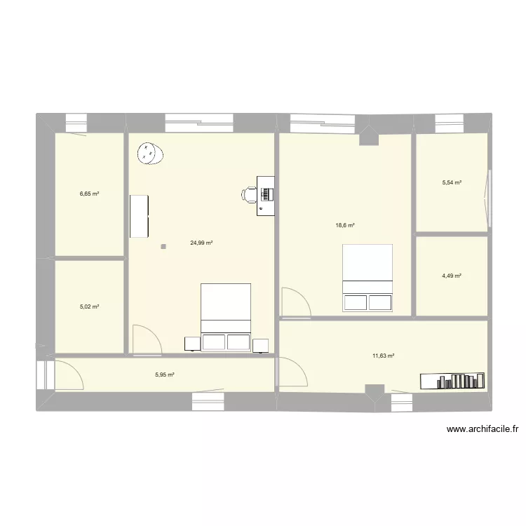 CHAMBRE RDC 2. Plan de 