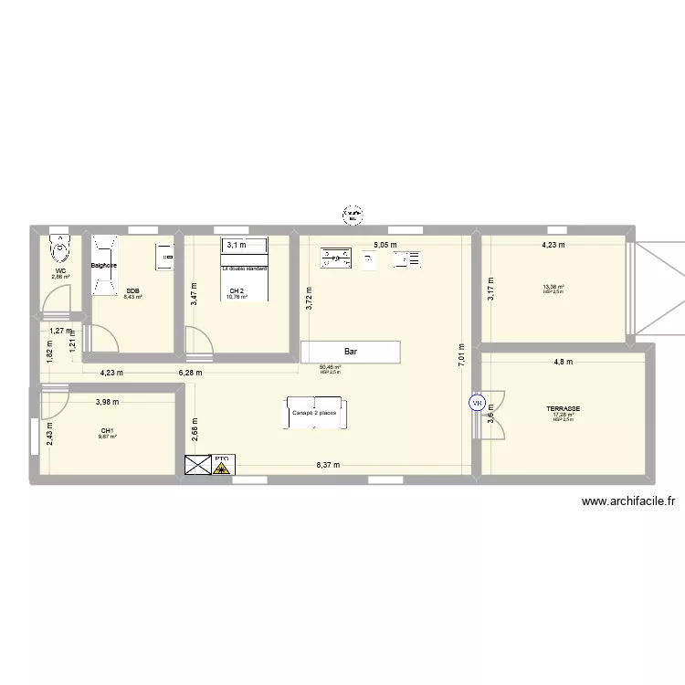 PLAN F3 A REFAIRE. Plan de 7 pièces et 113 m² PLAN F3 A REFAIRE. Plan de 7 pièces et 113 m²