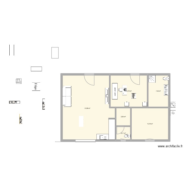 olsar 4. Plan de 6 pièces et 78 m2