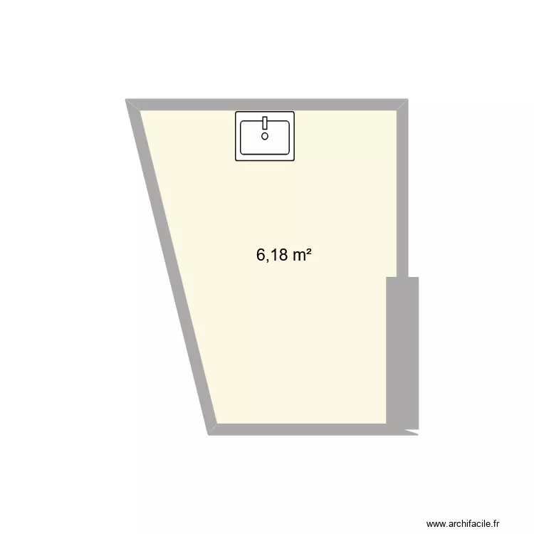 salle de bain. Plan de 1 et 6 m² salle de bain. Plan de 1 et 6 m²
