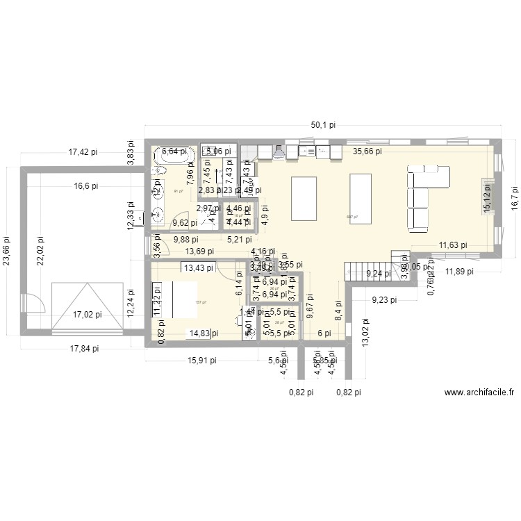 Broadway usinex version 2. Plan de 8 pièces et 99 m2