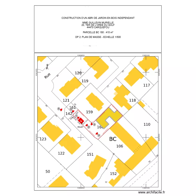 DP 2 GUILLEVIN. Plan de 1  et 139 m²