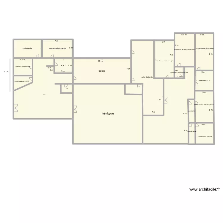APW Le rez-de-chaussée. Plan de 20 Pièces et 1381 m² APW Le rez-de-chaussée. Plan de 20 Pièces et 1381 m²