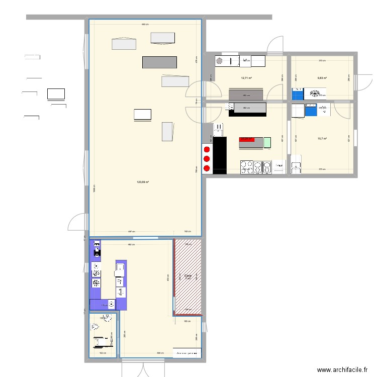 plans projet. Plan de 6 pièces et 189 m2