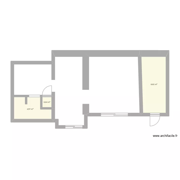 Rez de chaussée. Plan de 3 et 14 m² Rez de chaussée. Plan de 3 et 14 m²