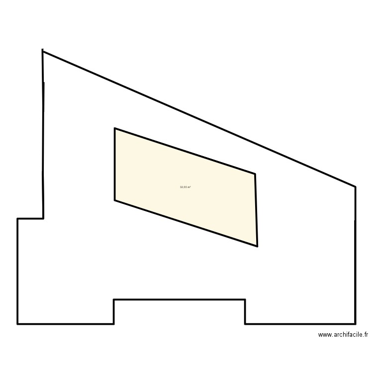 terrasse autour de la  piscine. Plan de 1 pièce et 33 m2