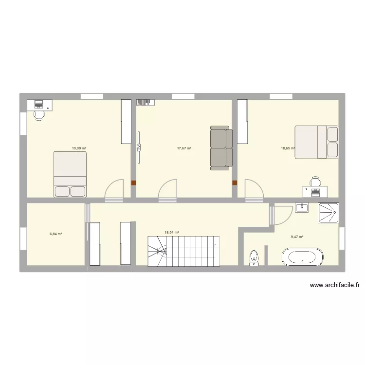 maison jeancourt2. Plan de 6 Pièces et 90 m² maison jeancourt2. Plan de 6 Pièces et 90 m²