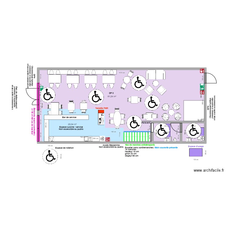 LE BEUZZ CAFÉ RDC APRES TRAVAUX espace de manoeuvre. Plan de 0 pièce et 0 m2