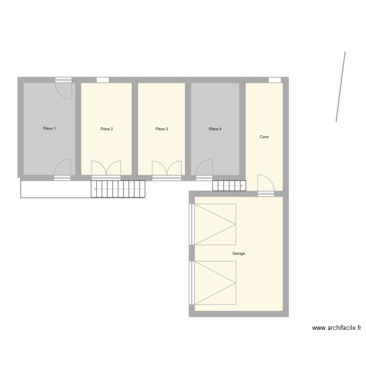 Rez de chaussé frangy. Plan de 6 pièces et 77 m2