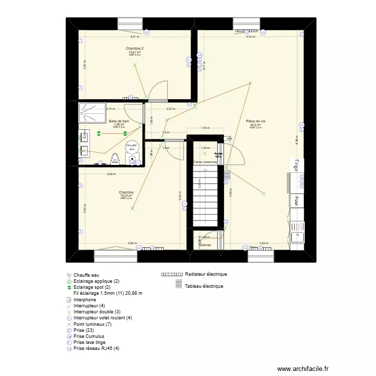 plan RDC grange. Plan de 6  et 85 m²