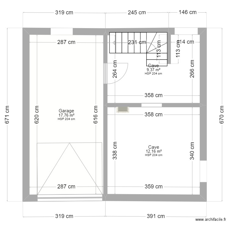 plan Sous-sol mesures. Plan de 0 pièce et 0 m2