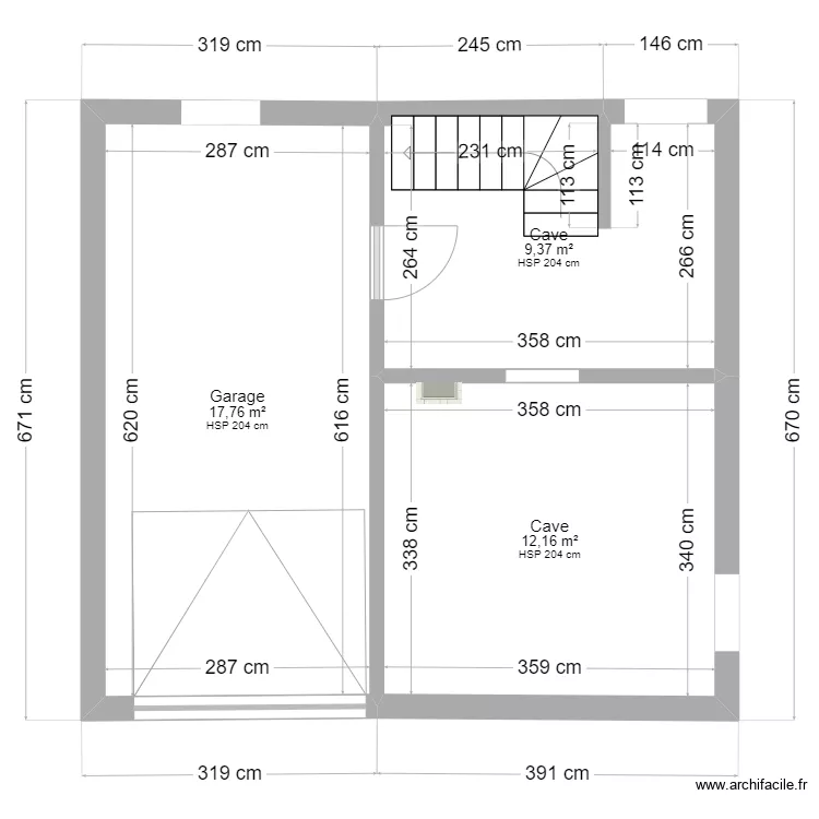 plan Sous-sol mesures. Plan de plan Sous-sol mesures. Plan de