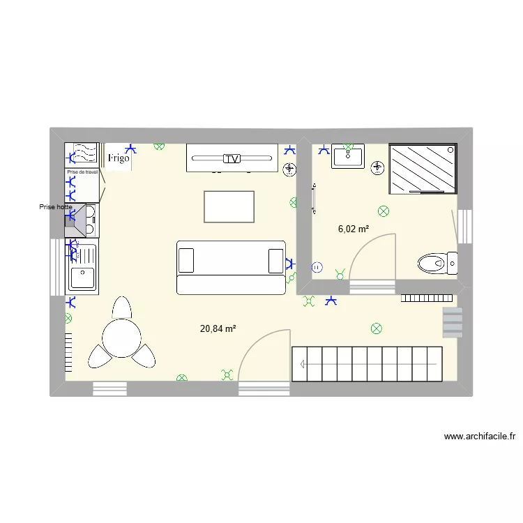 RDC MAISONNETTE. Plan de 2 et 27 m² RDC MAISONNETTE. Plan de 2 et 27 m²