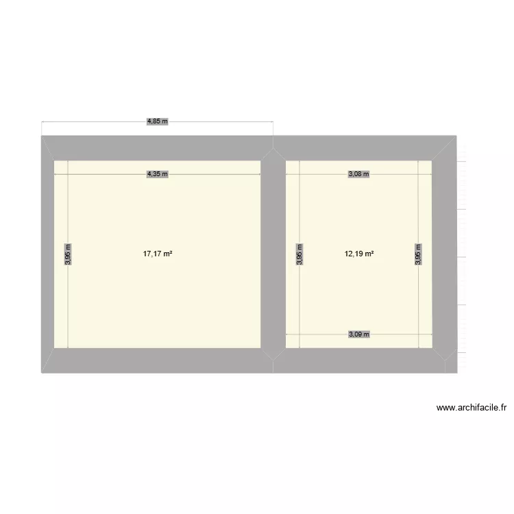 versionrui2. Plan de 2  et 29 m²