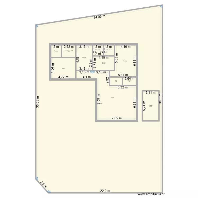 maison. Plan de 13  et 1031 m²
