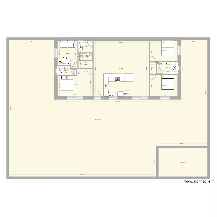 Maison. Plan de 15  et 459 m²