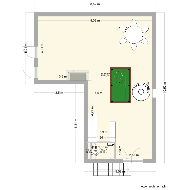 Cave saint Maur_Soluce 1. Plan de 3 pièces et 61 m2