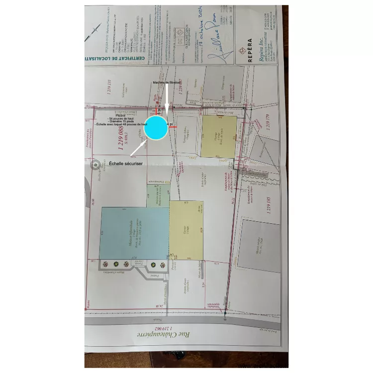 piscine. Plan de 