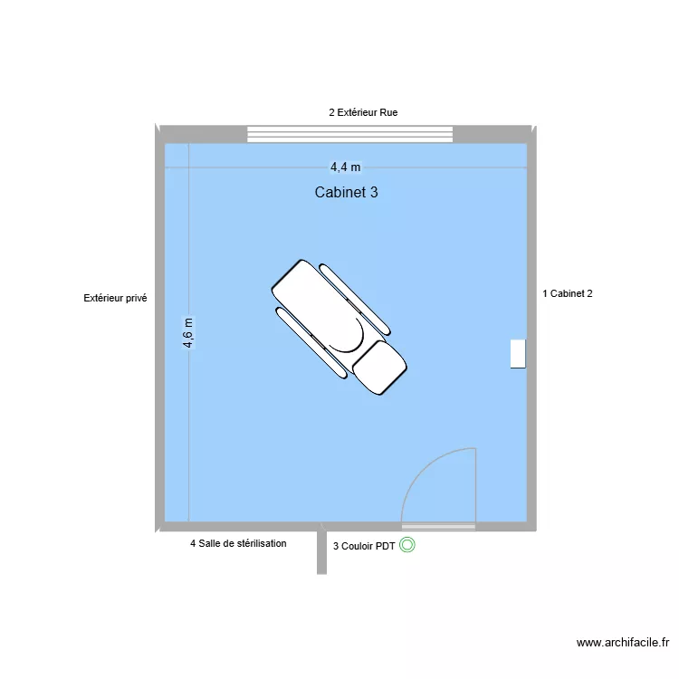 31724 Cabinet 3. Plan de 1  et 20 m²