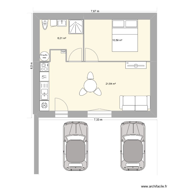 appart v2. Plan de 0 pièce et 0 m2