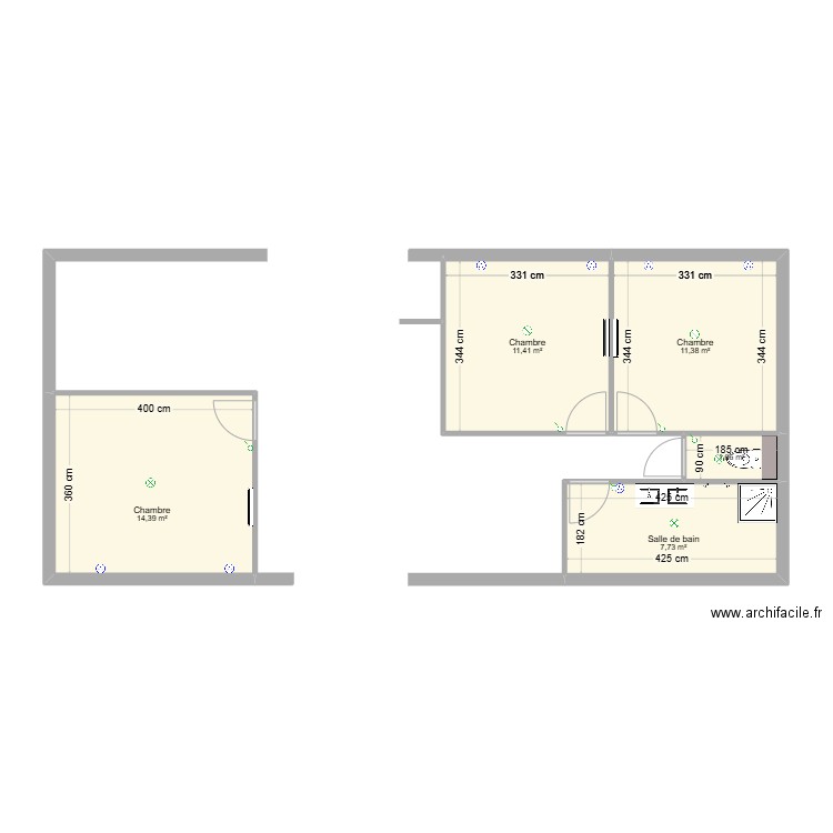 LEROY Gilbert. Plan de 5 pièces et 47 m2