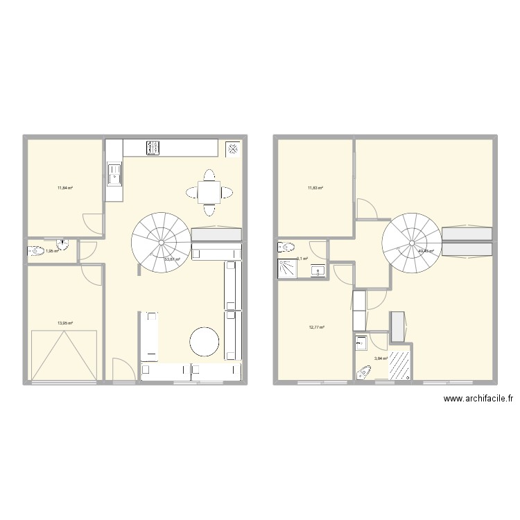 RDC. Plan de 9 pièces et 163 m2