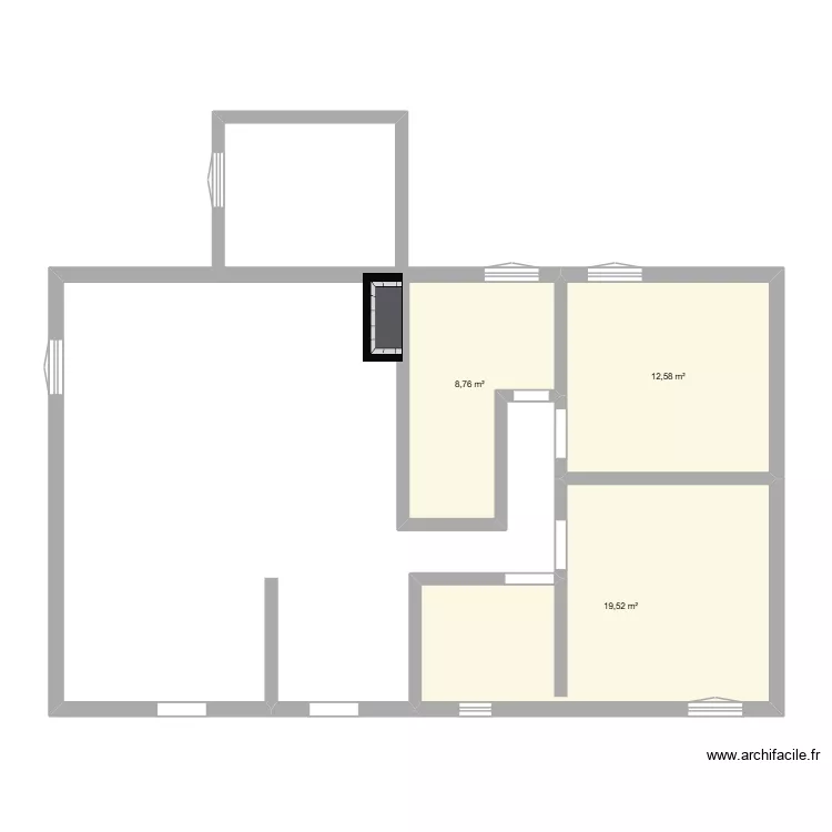 renovation la courade. Plan de 3  et 41 m²