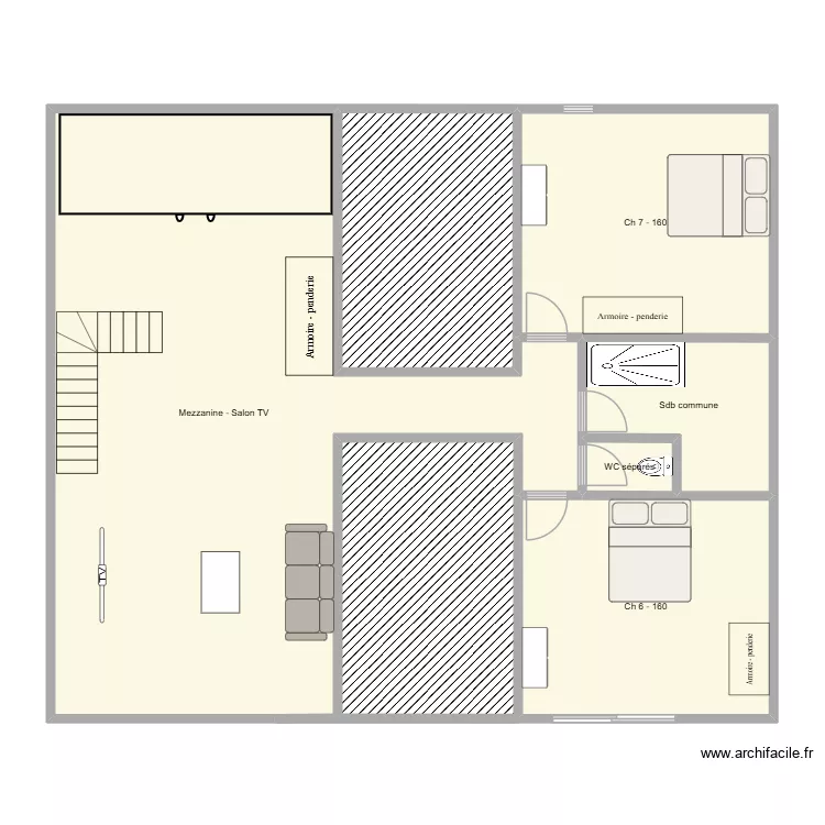 Eygalieres Etage. Plan de 7 Pièces et 159 m² Eygalieres Etage. Plan de 7 Pièces et 159 m²