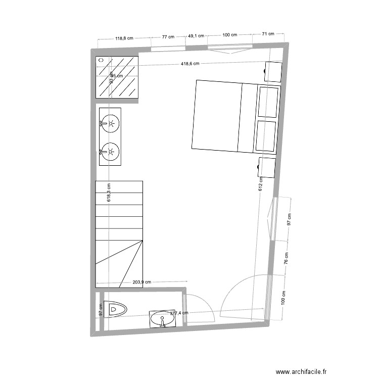 ETAT DE LIEUX STUDIO THORDSTEN RDC - ETAGE. Plan de 0 pièce et 0 m2
