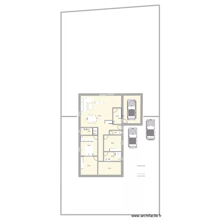 Maison. Plan de 11 pièces et 136 m²