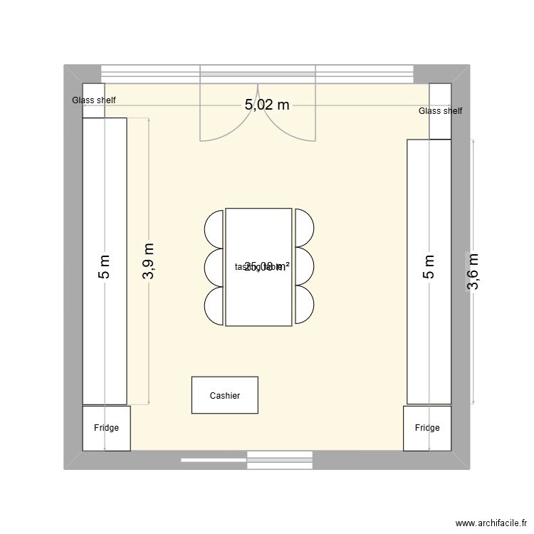 PhuEm Showroom. Plan de 1 pièce et 25 m2