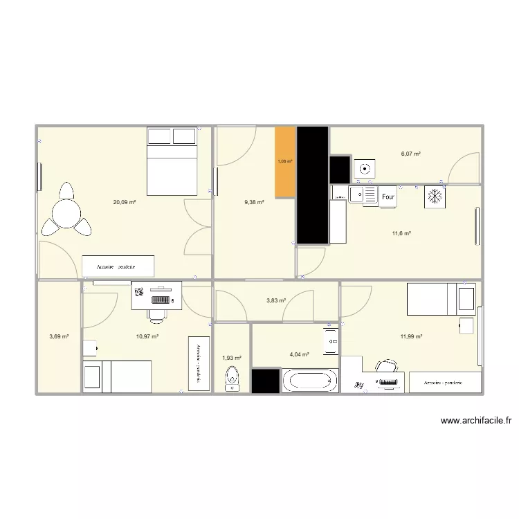 appart VOLHA meuble. Plan de appart VOLHA meuble. Plan de