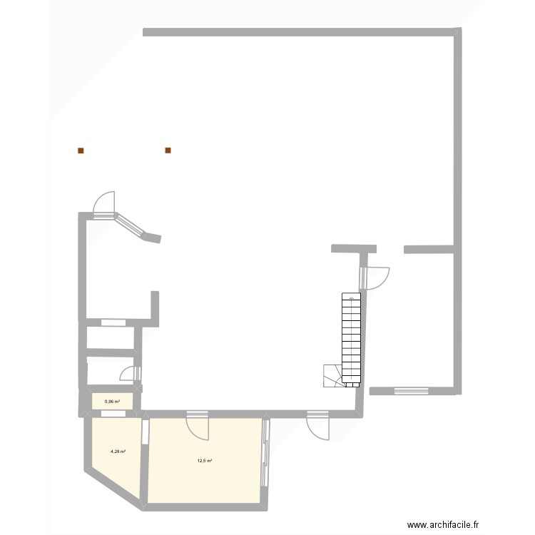Maison. Plan de 3 pièces et 18 m2