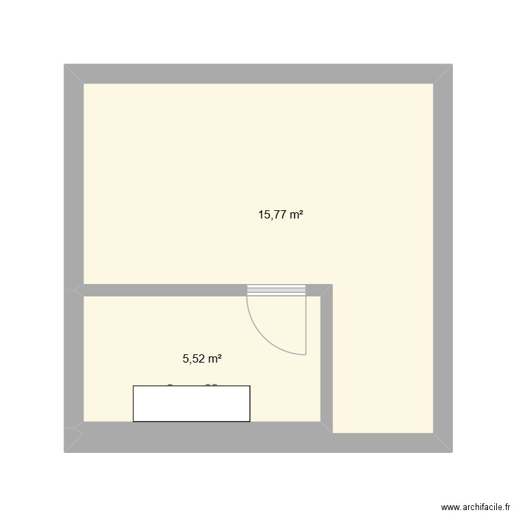 Institut_R+1. Plan de 2 pièces et 21 m2