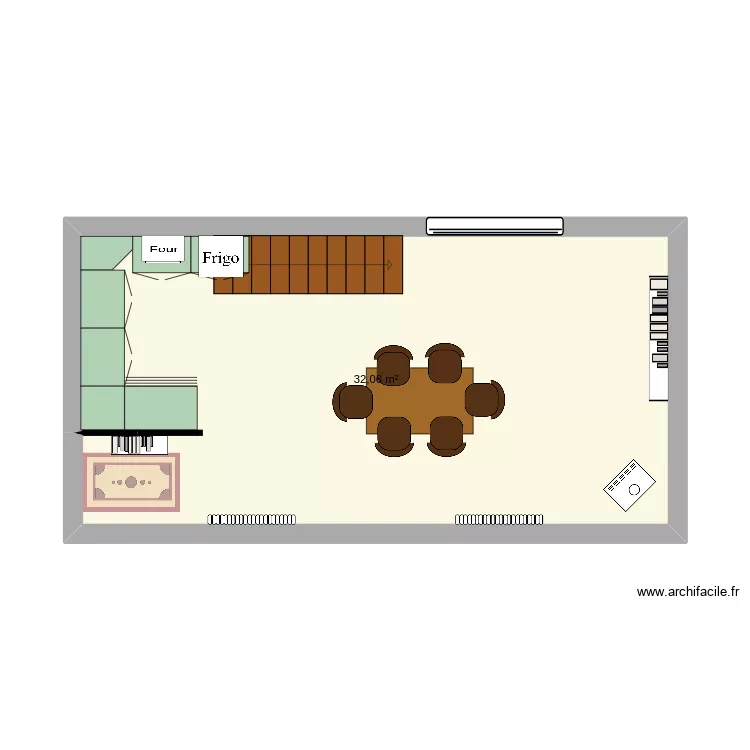 Plan petite cuisine + entrée. Plan de 1 pièce et 32 m² Plan petite cuisine + entrée. Plan de 1 pièce et 32 m²