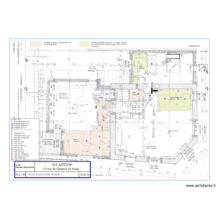 PLAN ELECTRICITE ETAGE 1. Plan de PLAN ELECTRICITE ETAGE 1. Plan de