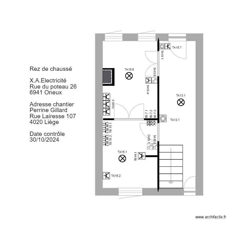 position Gillard.P rdc. Plan de 2 pièces et 15 m2