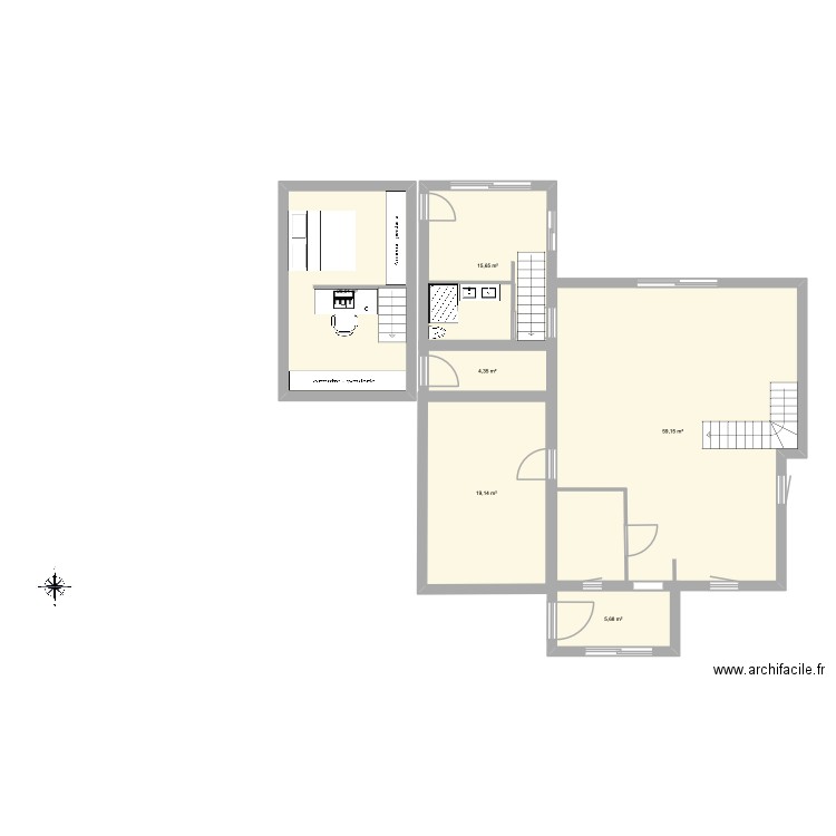 maison. Plan de 6 pièces et 125 m2