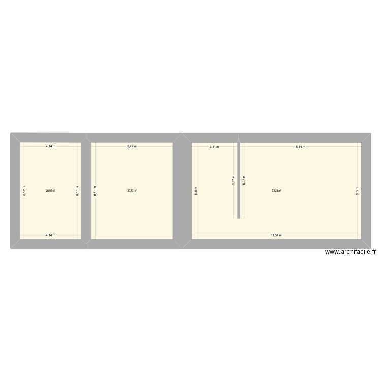 Pastagras 1. Plan de 3 pièces et 136 m2