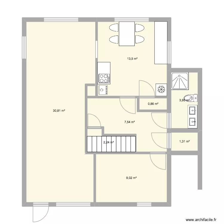 plan maison blanche bjarkoy reno 4. Plan de 8  et 69 m²